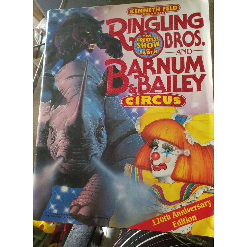 Ringling Bros Barnum Bailey 120th Anniversary edition program 1990 w/poster